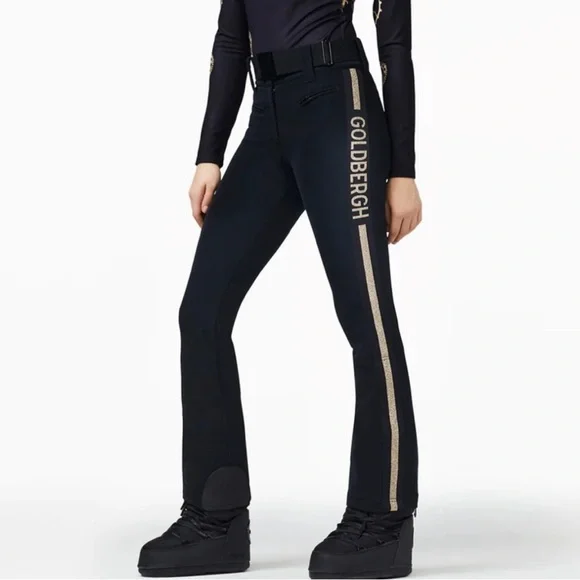 NWT Goldbergh Cher Ski Pant in Black and Gold, US Size 4 - Picture 5 of 8